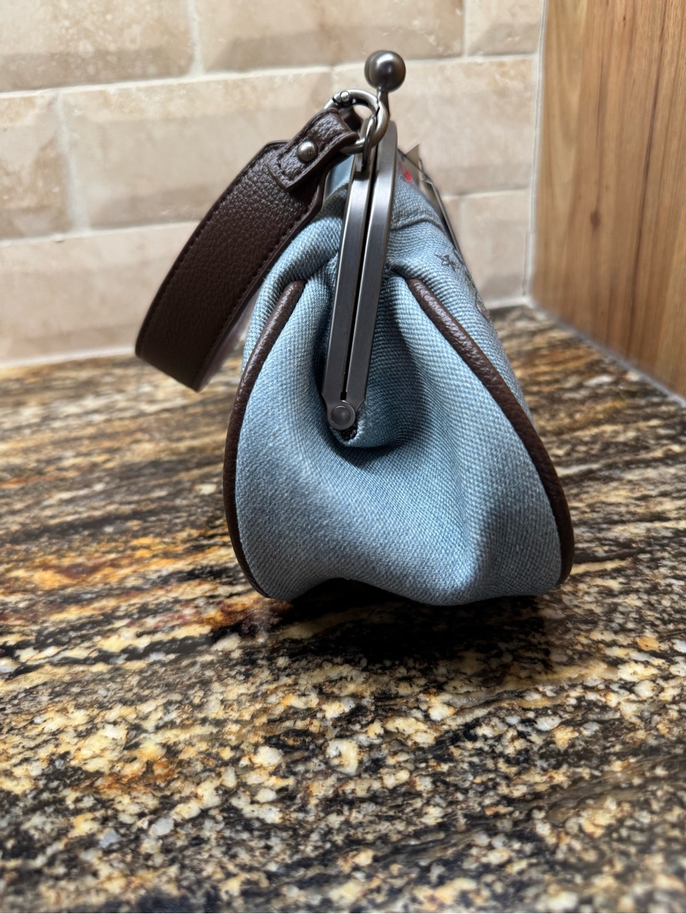 Ed Hardy Light Blue Denim Clutch - Picture 6 of 7